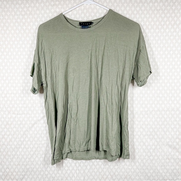 Hatch Green Viscose Short Sleeve Maternity Tee - Picture 1 of 5